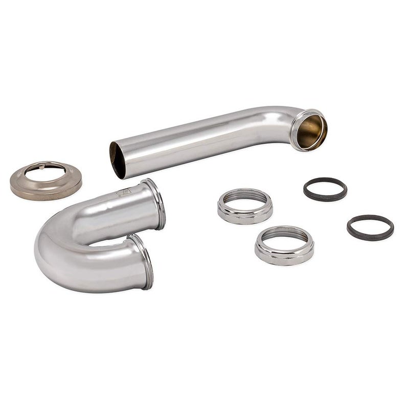 EZ-FLO 1-1/2 Inch P-Trap with Flange, 22-Gauge Brass, Slip Joint Connection, Polished Chrome, 35001 - Image 4